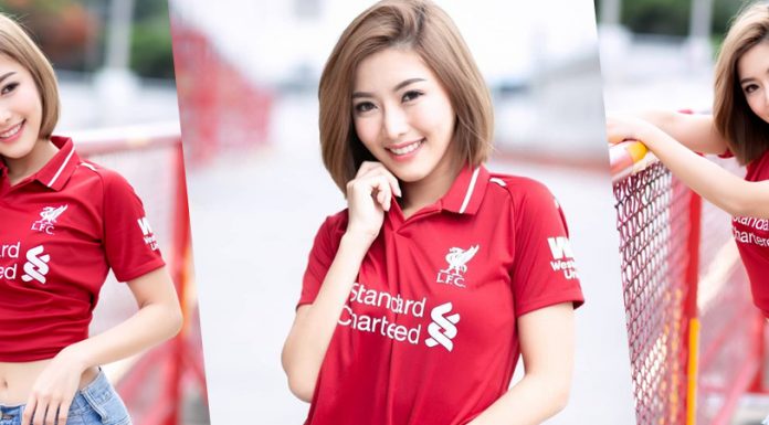 แยมโรล กรณรัชตา พริตตี้เงินล้าน แฟนหงส์แดงสุดเซ็กซี่ ! แยมโรล กรณรัชตา